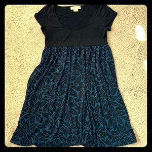Michael Kors black/blue baby doll style dress